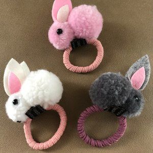 🛍Girls Bunny Elastic: Set of Three